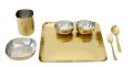 7 Pcs Stainless Steel PVD Gold Square Thali Set