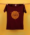Mens Brown Mandala Printed T-Shirt