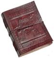 medium size camel embossed genuine leather diary