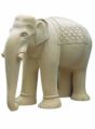 White 5 feet sandstone elephant statue