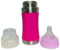 ss feeding bottle with silicon sleeve and nipple 140ml and 240ml