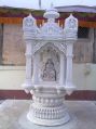 Samriddhi Moorti Art Polished New Plain Printed Carved white marble temple