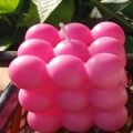 Polished Round Plain Soy Wax pink bubble candles