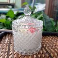 Glass Soy Wax Glossy White crystal jars