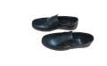 Black mens leather moccasin shoes