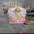 Marble Mulit Colour Printed multicolour ganesh ji statue
