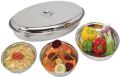 Stainless Steel Oval Curry Dish with Cover
