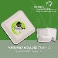 Square paper pulp moulded tray