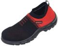 Flytex Red and Black Sporty Slip-on Safety Shoes