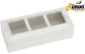 Plastic White Rectangular silver line modular box