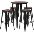 Rajtai Set of 4 Stool and 1 Table For Cafe / Restaurant