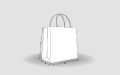 White Top Linear Shopping Bag Size - L13" x W10" x G4"