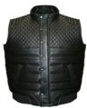 QUILTED LAMBSKIN LEATHER VEST BLACK