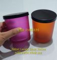 Round All Colour Available 200ml metal black lid candle glass votive