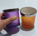 200ml candle glass votive with silver metal cap