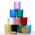Round All Colour Available Printed 200ml colourful wooden lid candle glass votive
