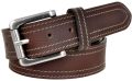 Men's Stitched Full Grain Brown Leather Belt