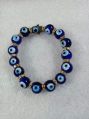 Saini Agate Gemstone Polished Round Blue evil eye bracelet