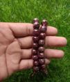 Saini Agate Polished Round Brown garnet bead bracelet