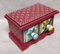 Red Hand Painted Ceramic Drawer
