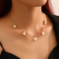 Momentane Jewels LLP heart shape bow knot alloy pearl women necklace