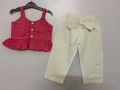 Red And White red white sleeveless girls kids top pant