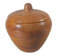 Oval Brown Plain Mango Wood decorative wooden lid bowl