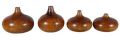 Brown Plain Mango Wood Natural Polish 4 pcs fancy wooden flower vase set
