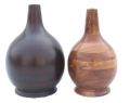 Black & Brown Plain Mango Wood Natural Polish 2 pcs stylish wooden flower vase set