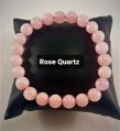 Polished Round Pink rose quartz bracelet