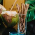 Light Brown Plain coconut leaf drinking straw