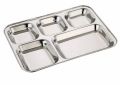 Polished Rectengular Silver Plain rectangular stainless steel compartment plate