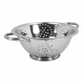 Polished silver stainless steel colander