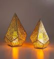 Golden Black Silver Customise As Per Buyer R. R . Impex diamond shape tea light candle holder