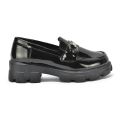 Zish Store ladies black slip loafer shoes
