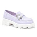 Ladies Lavender Slip On Loafer Shoes