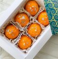Paraffin Wax & Soy Wax Round Orange ladoo shape candle