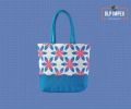 Blue &amp; White Jute Fashion Bag