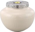 Round White Aluminium Cremation Urn