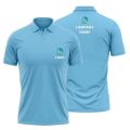 Sky Blue Half Sleeve Regular Fit Brand Logo mens customized poly cotton tshirt