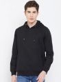 Wesquare Full Sleeve Plain mens fleece black hoodies