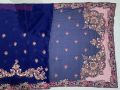 Rangoli Blue Lucknow Embroidery Works Designer Wedding Sarees