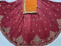 Rangoli Half Sleeve Lucknow Embroidery Works ladies fancy maroon embroidered lehenga choli