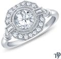Baguette & Round Accents Antique Diamond Engagement Ring With Center Diamond