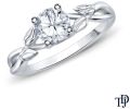 Interwine Budding Style Nature Inspired Solitaire Ring With Center Diamond