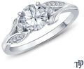 Leaves Inspired Accent Diamond Engagement Ring With Center Diamond