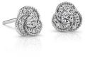 Milgrain Design Love Knot Diamond Earrings