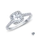 Square Halo Diamond Engagement Ring With Center Diamond