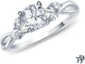 Vine And Leaves Style Marquise Bud Diamond Engagement Ring With Center Diamond
