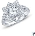Vintage Inspired Petals Floral Setting With Center Diamond